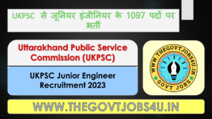 UKPSC Junior Engineer Online Form 2023