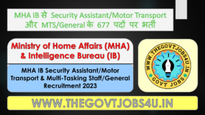 MHA IB SA/MT and MTS Online Form 2023