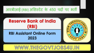 RBI Assistant Online Form 2023