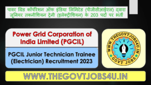 PGCIL Junior Technician Trainee Online Form 2023