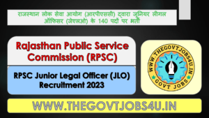 RPSC Junior Legal Officer (JLO) Online Form 2023