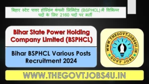 Bihar BSPHCL Various Post Online Form 2024