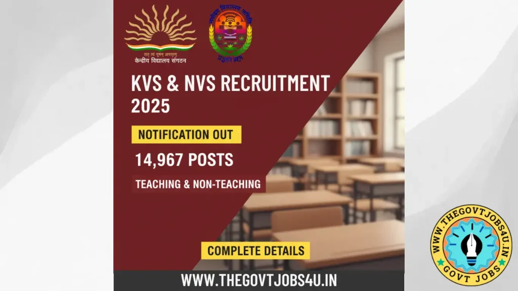 KVS NVS Teaching & Non-Teaching Online Form 2025
